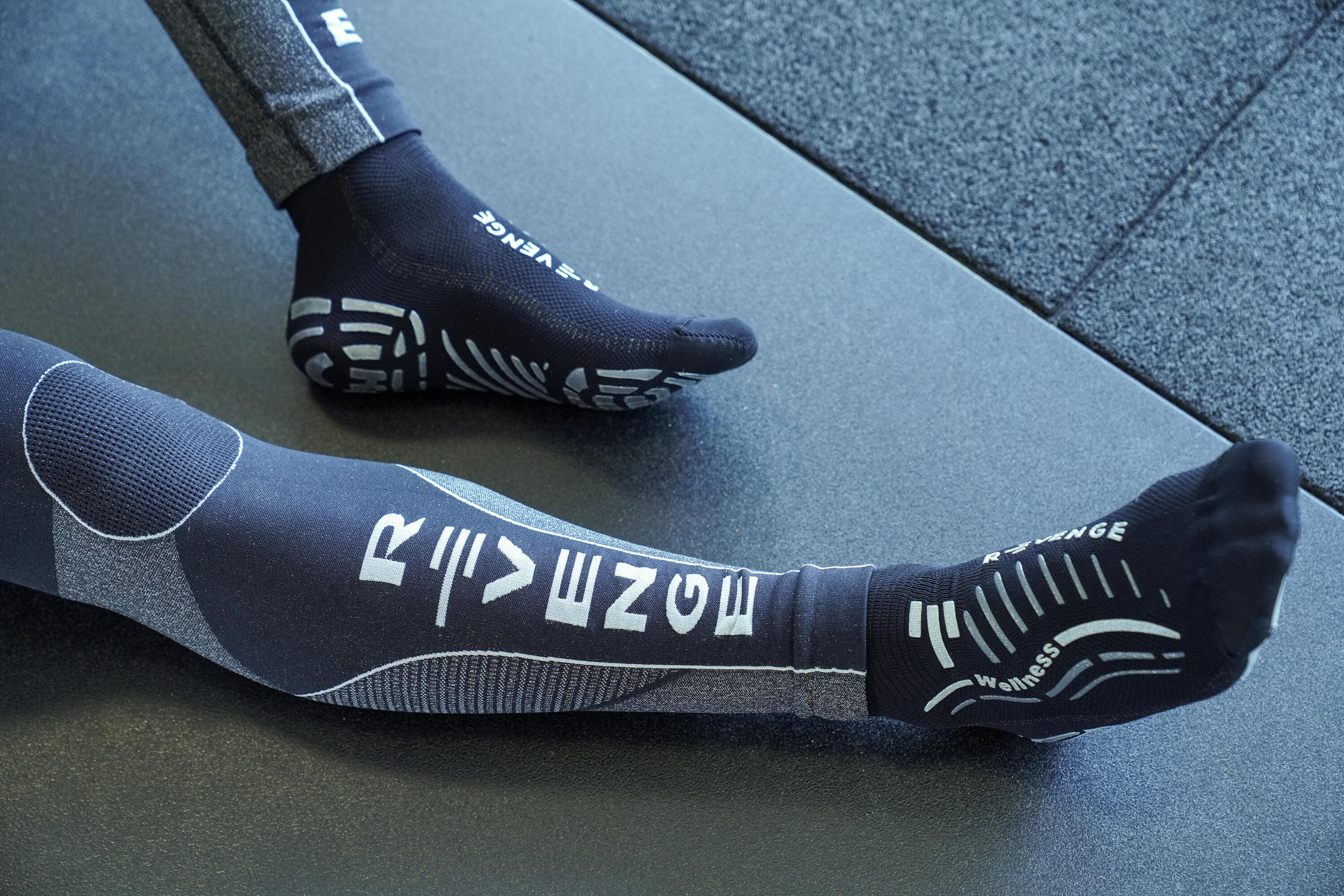 gymsokken wellness voor volwassenen fitness antislip zwart zilver 5/5