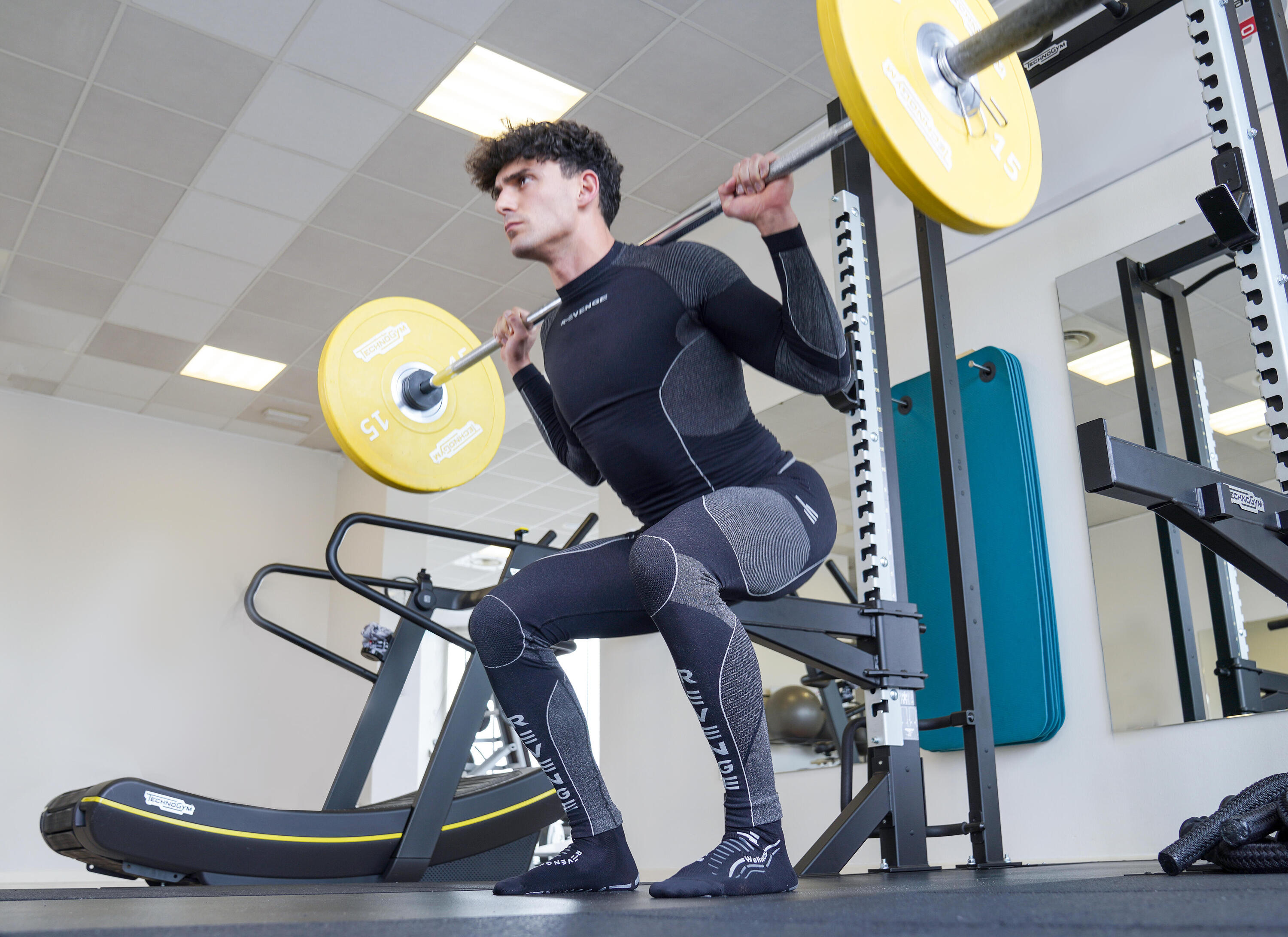 gymsokken wellness voor volwassenen fitness antislip zwart zilver 4/5