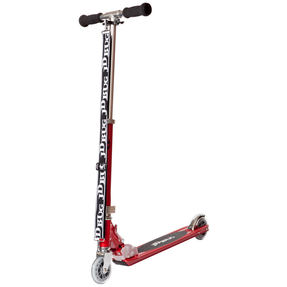 JD BUG ORIGINAL STREET FOLDING SCOOTER inc CARRY STRAP – AGE 8+ - RED GLOW PEARL