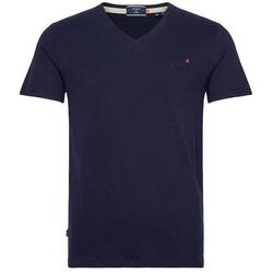 T-shirt classique à col Superdry V en coton bio