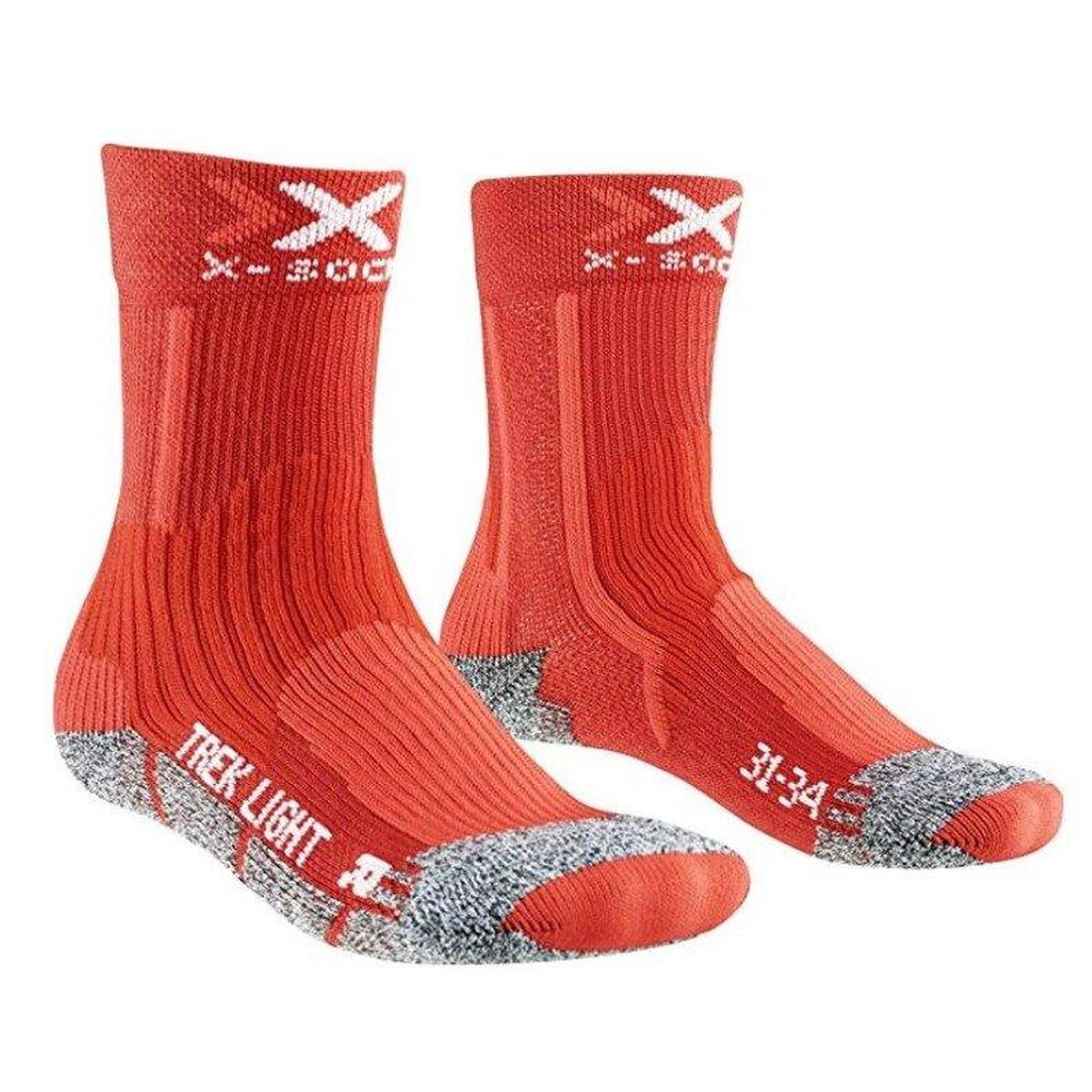 X-socks - Chaussettes De Trekking Pour Enfants X-socks Light 2.0 - Chaussettes - Gris|rouge - 23/26 - Decathlon