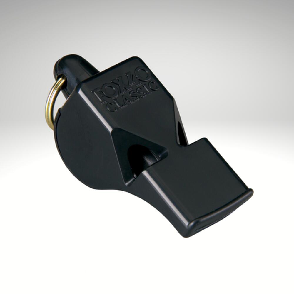 40 Sifflet Classique avec Cordon Noir Renard 3/4