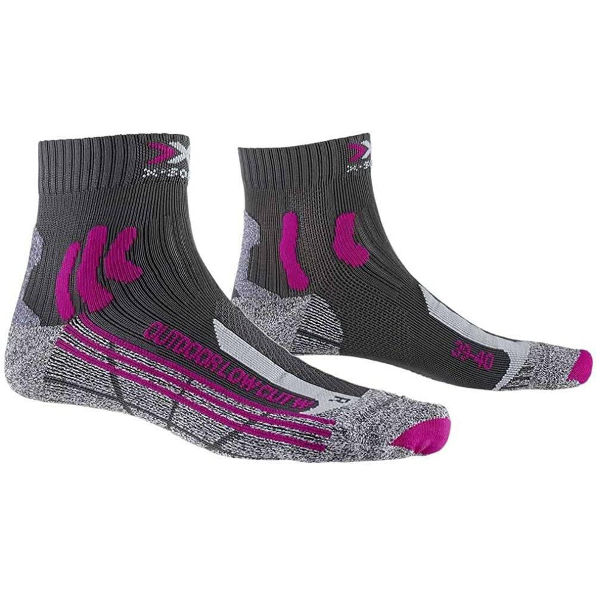 X-socks - Chaussettes De Trekking Pour Femmes ® Outdoor Low Cut - Chaussettes - Gris|rose - 35/38 - Decathlon