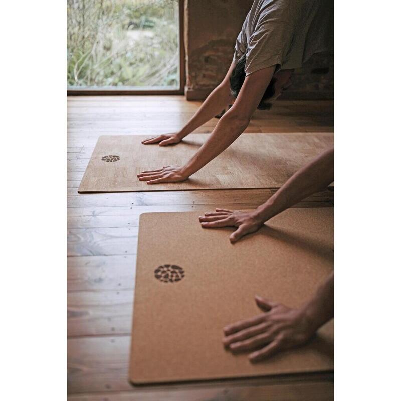 Set de două tapete de yoga - Plută și lână Merino - 183 x 65cm - 5 mm