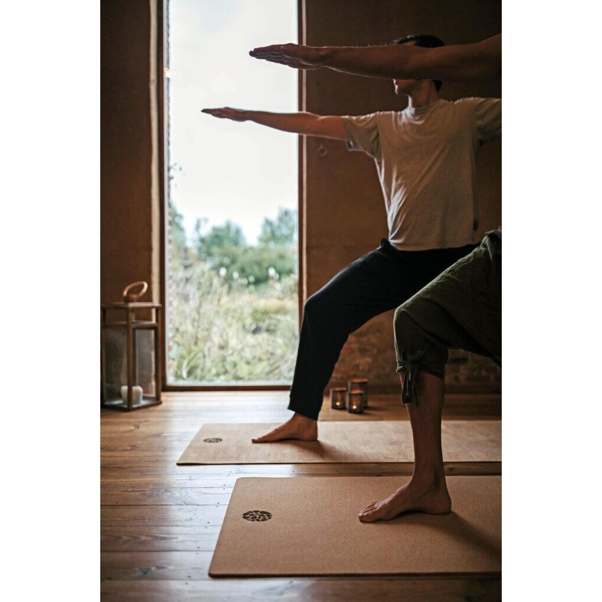 Tapis de yoga extra confortable et long - Liège naturel - 6mm - 205x68cm 4/5