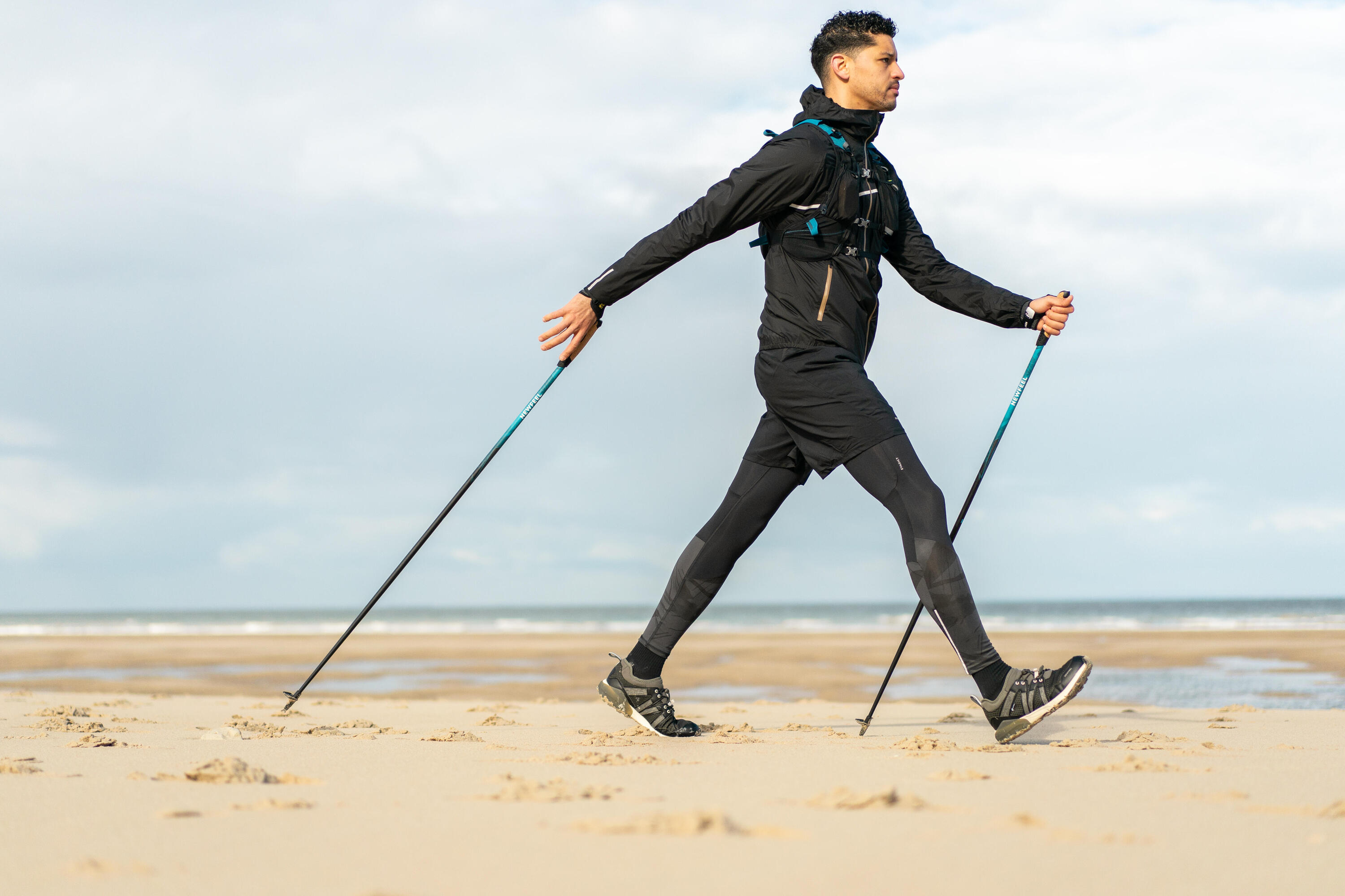 Tweedehands - Nordicwalkingstokken NW P700 turquoise - UITSTEKEND 4/5