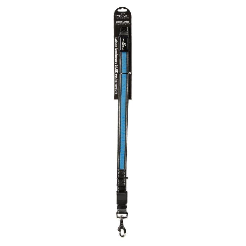 Laisse lumineuse rechargeable pour chiens "LIGHT LEASH" bleue