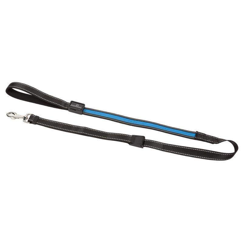 Laisse lumineuse rechargeable pour chiens "LIGHT LEASH" bleue