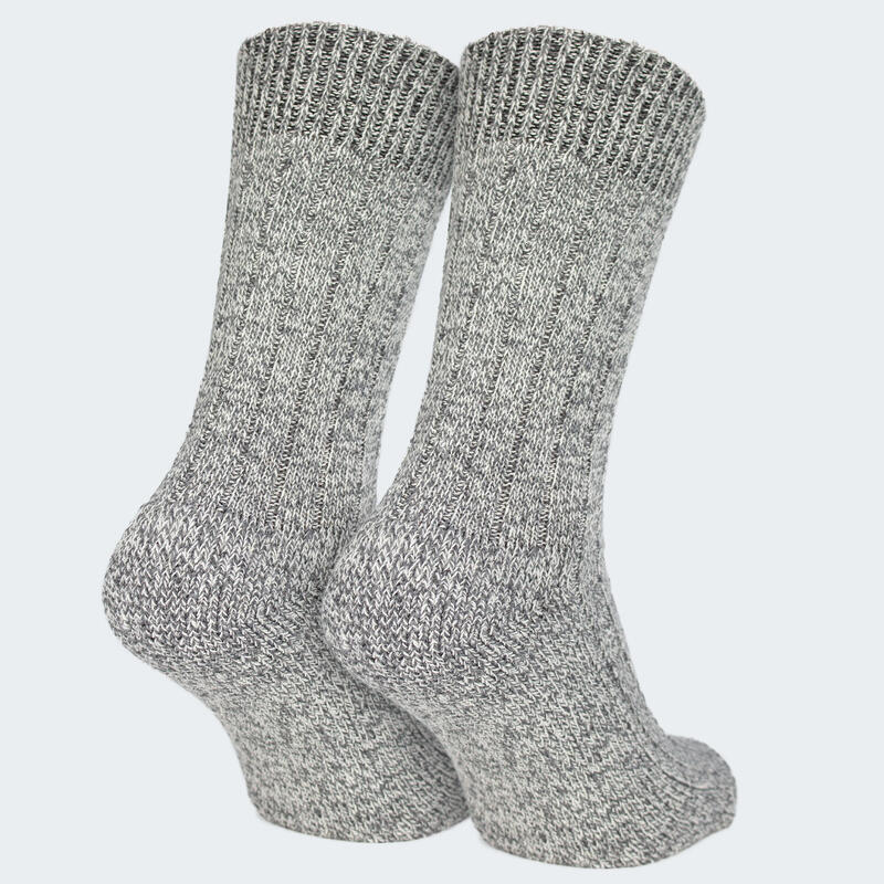 3 paires de chaussettes | Style norvégien | Chaude | Laine | Gris