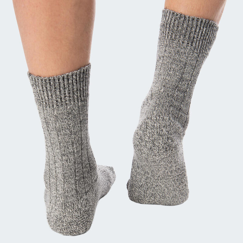 Socken Norweger Style | 3 Paar Strümpfe | warme Wollsocken | Grau