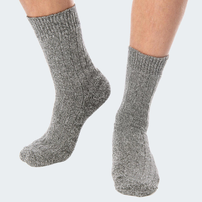 Socken Norweger Style | 3 Paar Strümpfe | warme Wollsocken | Grau