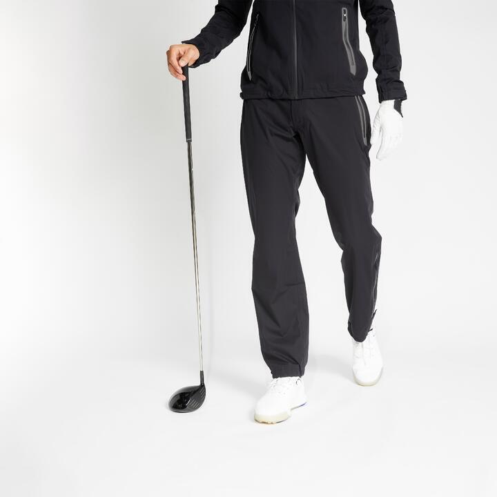 SECONDE VIE - PANTALON DE GOLF DE PLUIE IMPERMÉABLE HOMME RW500 NOIR