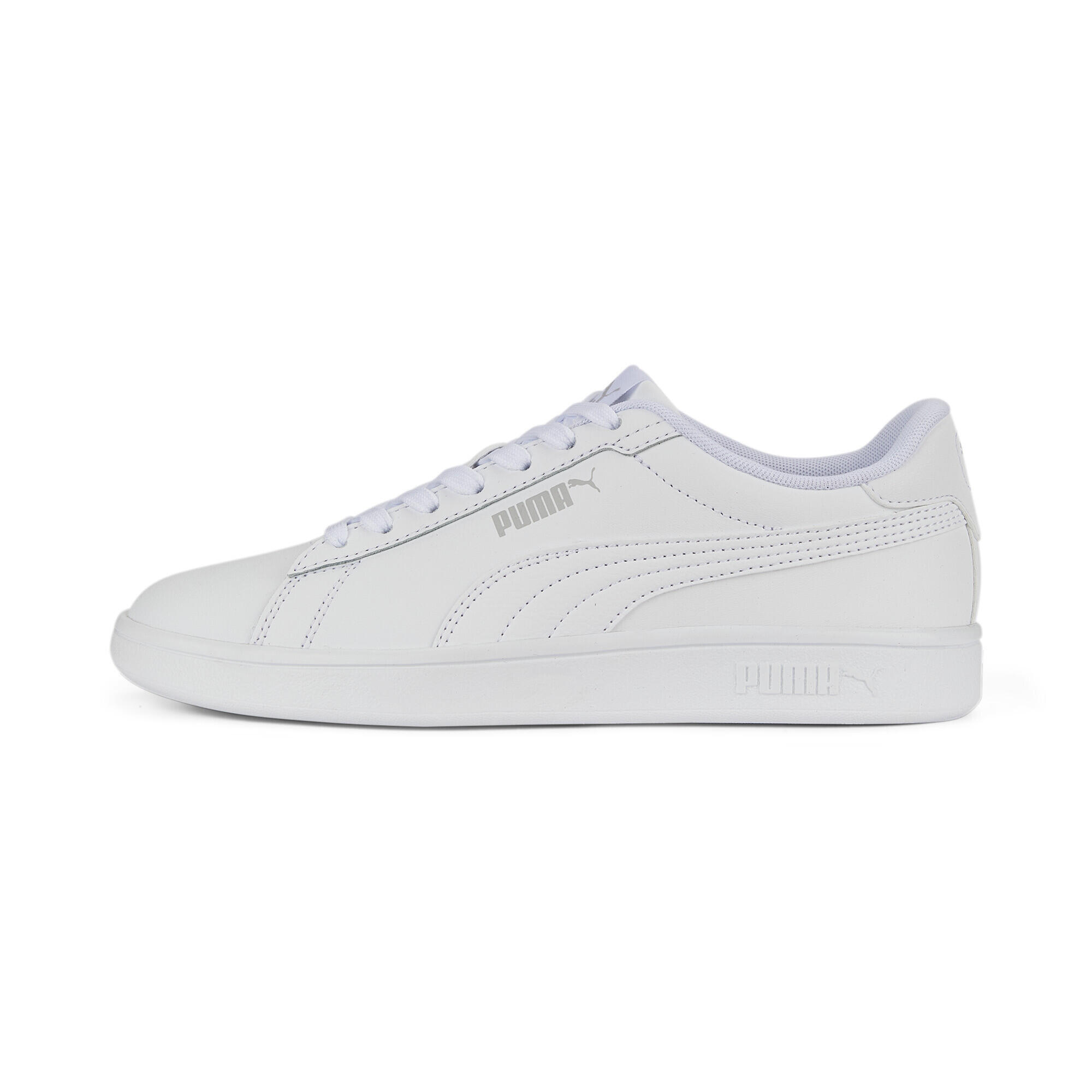 Baskets en cuir Smash 3.0 Enfant et Adolescent PUMA White Cool Light Gray 5/7