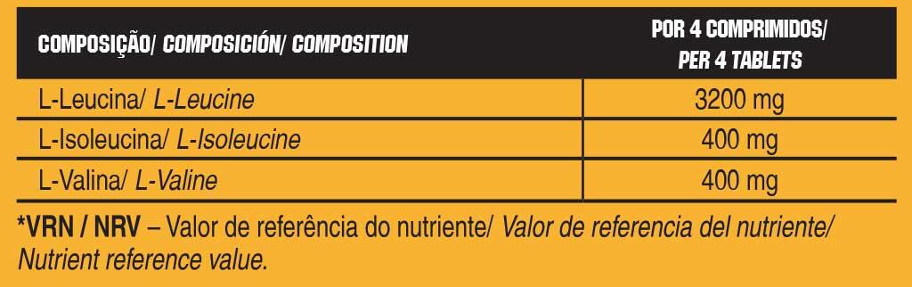 AMINOÁCIDOS ESSENCIAIS BCAA 8:1:1 - 200 TABS 3/3