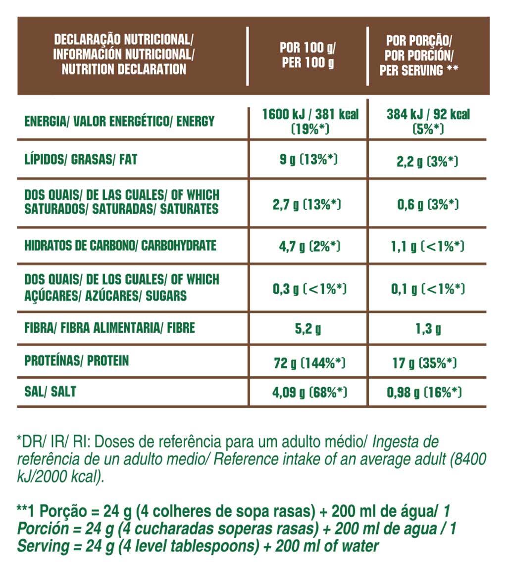 PROTEÍNA VEGETARIANA V-PROTEIN CHOCOLATE - 240 G 3/3
