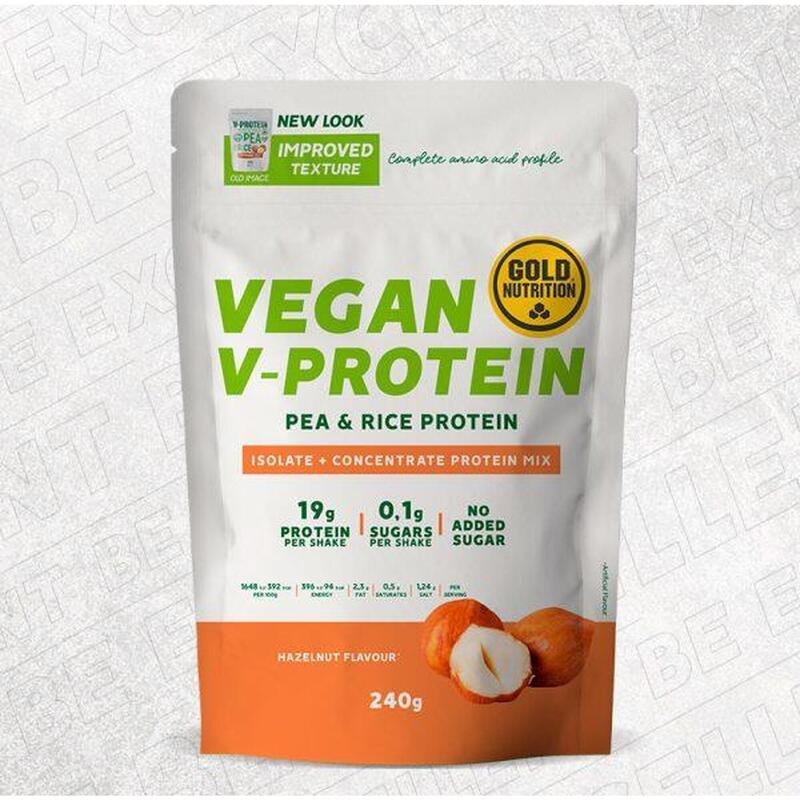 Pudra proteica vegetala, GoldNutrition, V Protein, Alune de Padure, 240 g