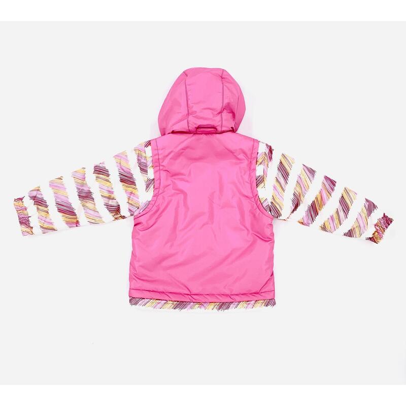 Kids Waterproof Snow Jacket - Pink/White