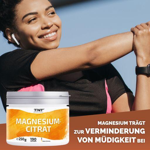 Magnesium Citrat, zur Verminderung von Müdigkeit, Teil des Elektrolythaushaltes