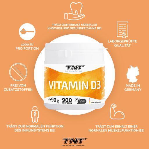 Vitamin D3, als Pulver mit Dosierlöffel zum selber dosieren