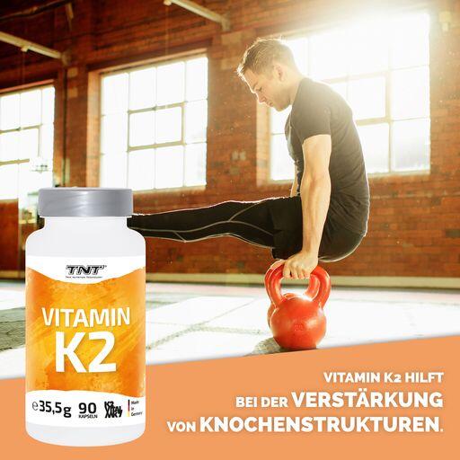Vitamin K2, hilft bei Aufnahme und Verarbeitung von Calcium für stärkere Knochen
