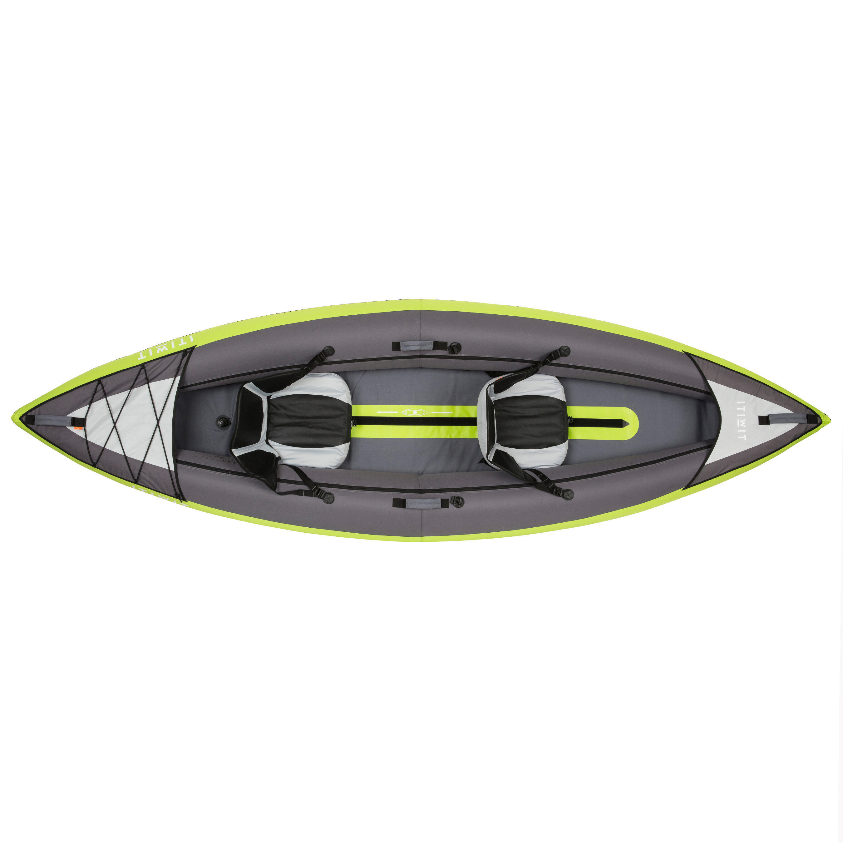 CANOE KAYAK GONFLABLE DE RANDONNEE 1/2 PLACES VERT 2/8
