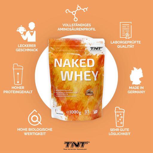 Naked Whey Protein - hoher Eiweißanteil, mit Laktase für bessere Verdauung