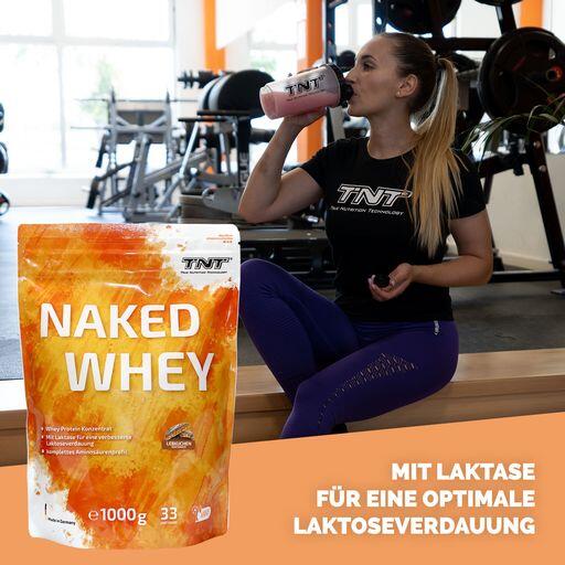 Naked Whey Protein - hoher Eiweißanteil, mit Laktase für bessere Verdauung