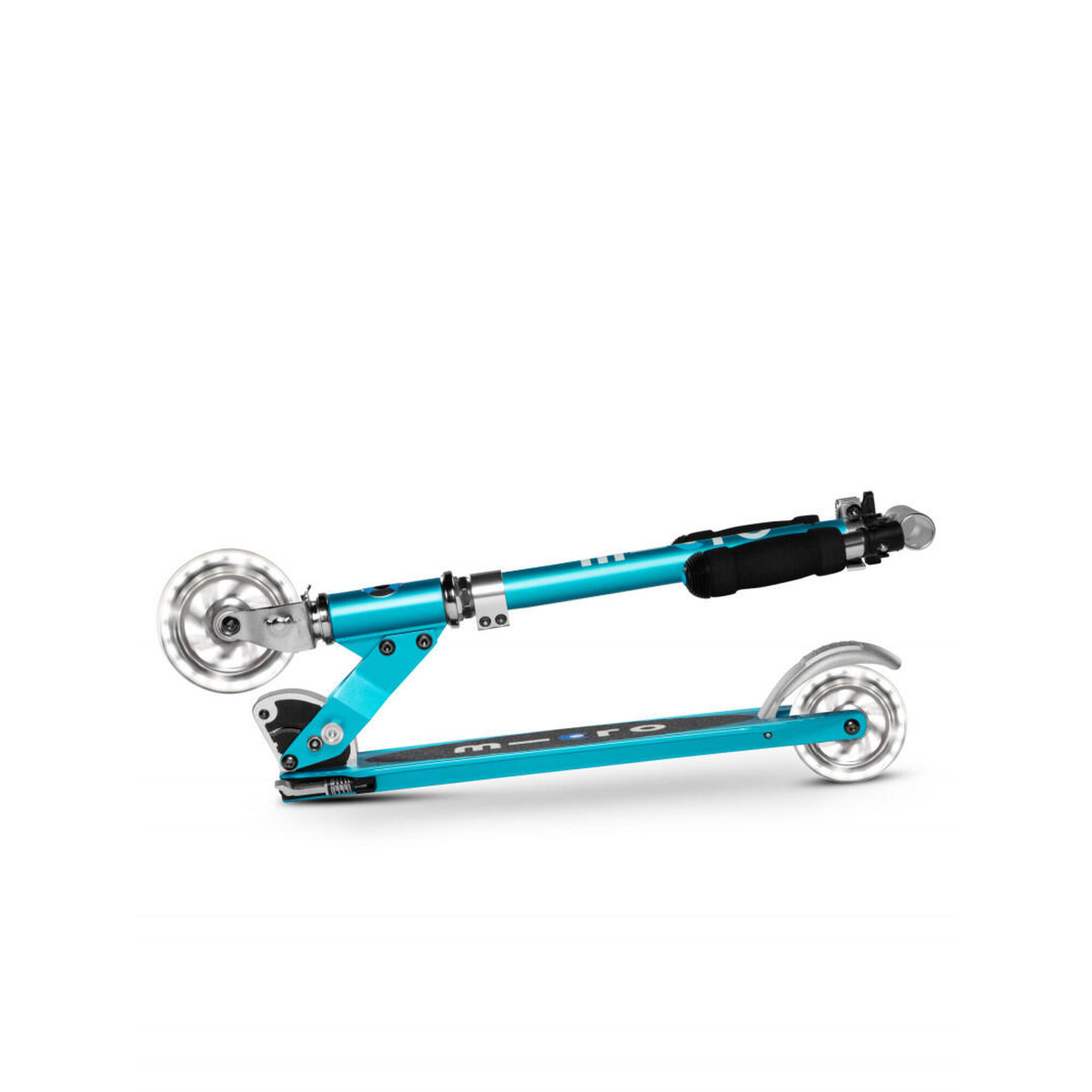 Trottinette 2 roues lumineuses pliable Enfant – Micro Sprite LED Bleu Océan
