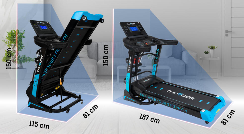 Bieżnia elektryczna do biegania składana Thunder FLEX-DS-BLACK