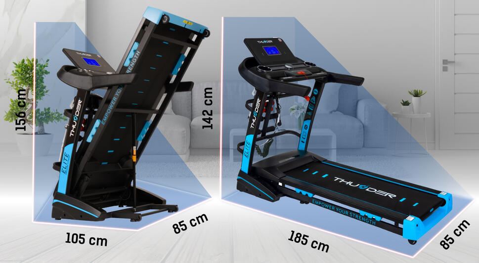 Bieżnia elektryczna do biegania składana Thunder ELITE-DS-BLACK