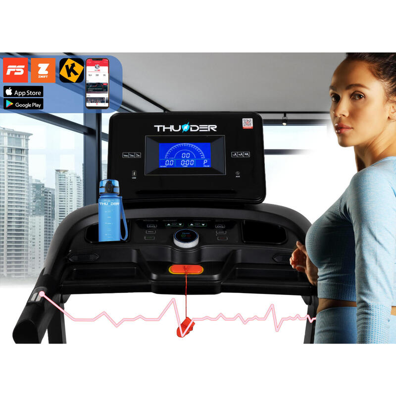 Futópad összecsukható elektromos 180 kg THUNDER CORE-S-BLACK 20 km/h