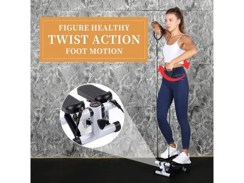 Stepper FitTronic S100, afisaj electronic, corzi pentru antrenarea bratelor 4/4