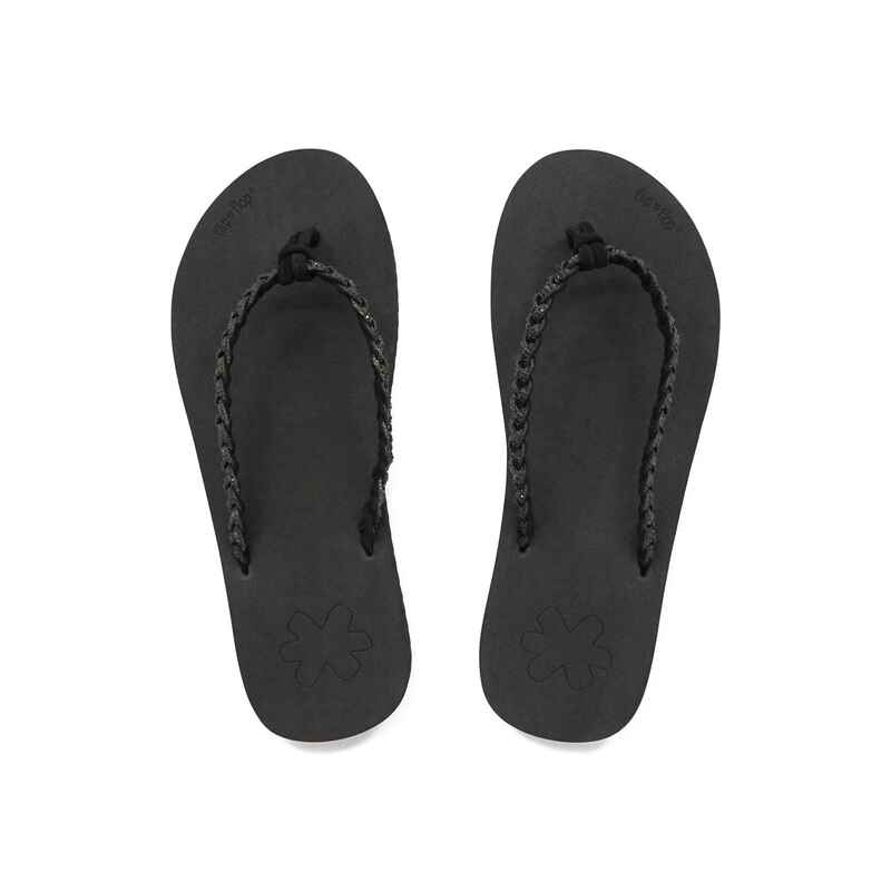 Damen Flip Flop Zehentrenner flip*glitter Black