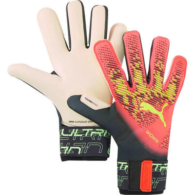 Volwassen unisex ultra grip 1 hybride keepershandschoenen (zwart/oranje)