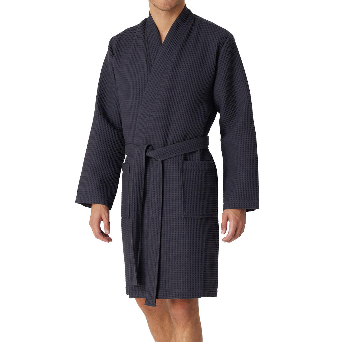 Schiesser - Peignoir Homme - Waffel Piqué - Organic Cotton - Peignoir De Bain - Gris - S - Decathlon