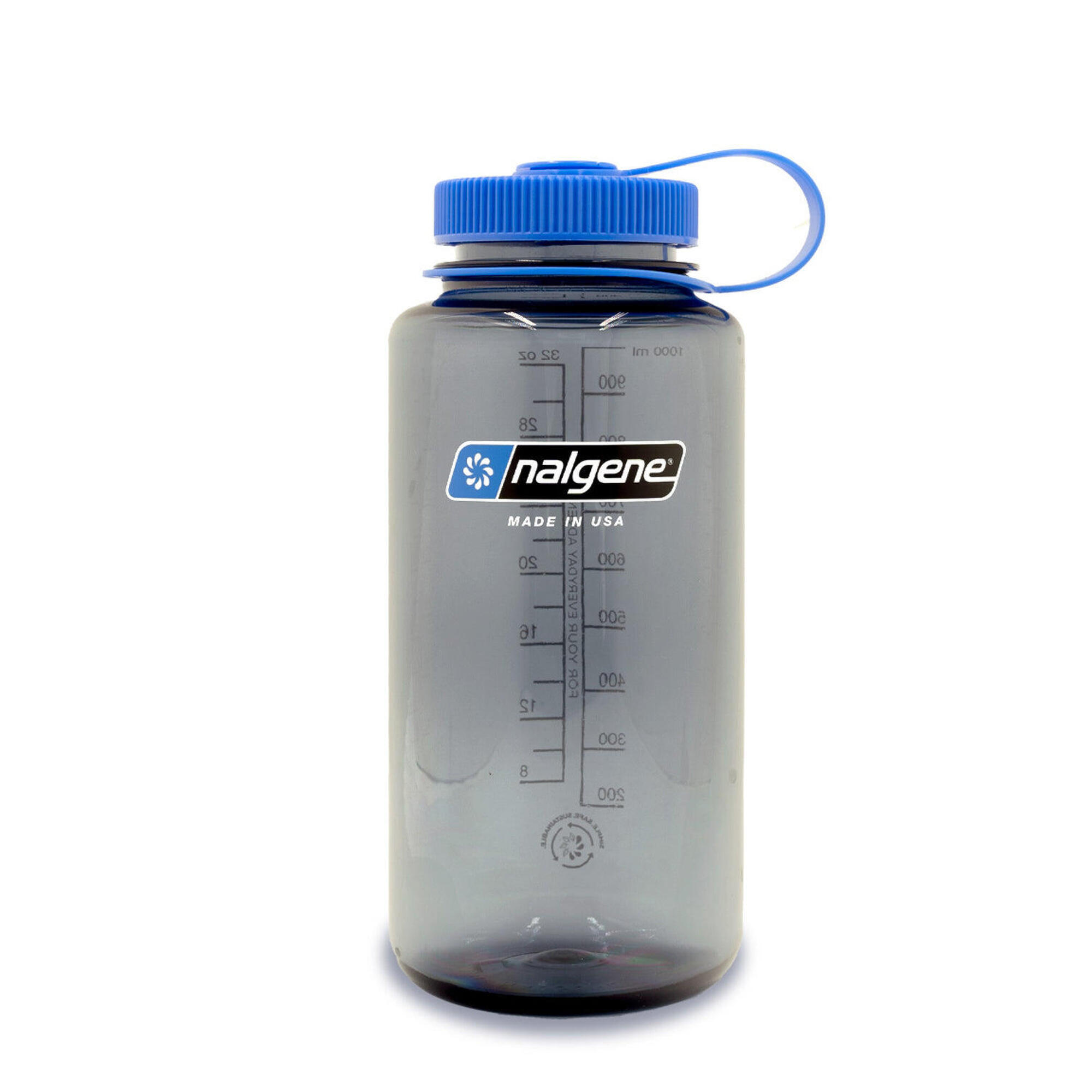 1L Wide Mouth Sustain Water Bottle - Made From 50% Plastic Waste - Grey 1/3