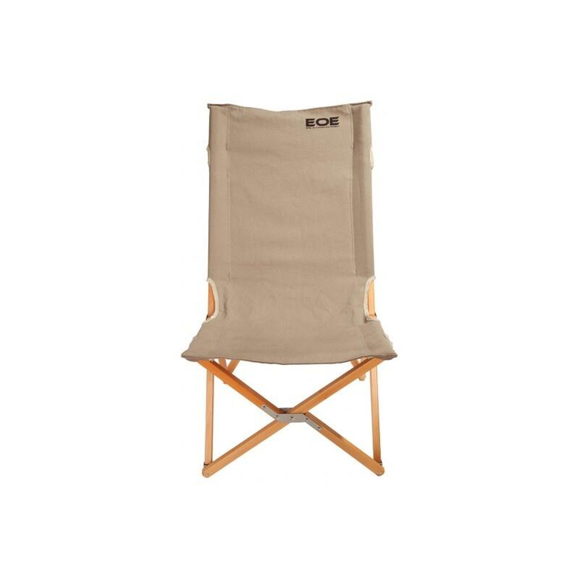 Eifel Outdoor Equipment Chaise Pliante en Bois Chêne Grande Gris