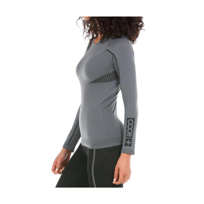 Chaqueta Térmica de Esquí de Montaña +8000 Maniak 22I, Mujer Gris