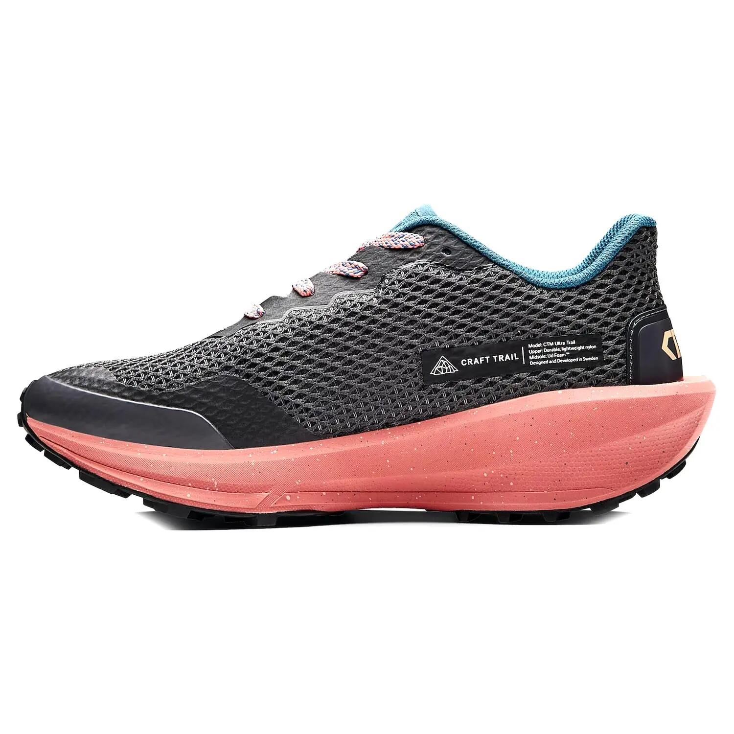 Craft CTM Ultra Trail Womens Running Trainer Grey/Coral-UK 6 3/5