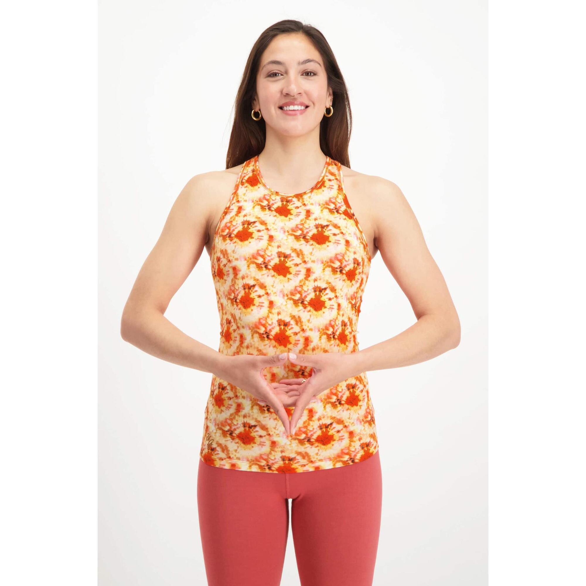 Top De Yoga Prana - Haut De Yoga Extra Long Sangle D'entrejambe - Jaune/orange