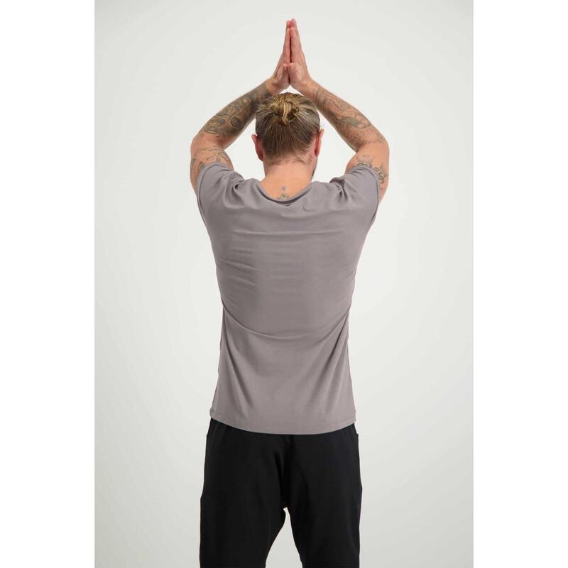 Yoga Tee Moksha Zen - comfortabele V-neck van bamboe en -  Volcanic Glass