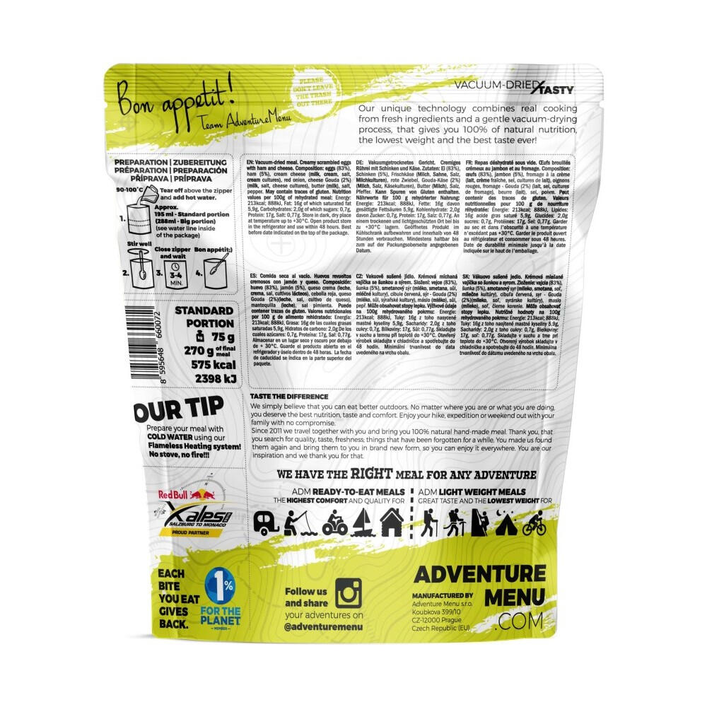 Œufs brouillés déshydratés Adventure Menu jambon Gouda 575 kcal (sachet) 2/2