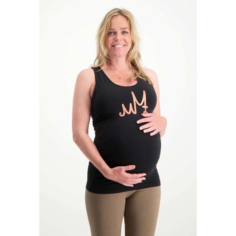 Joy - Débardeur de grossesse yoga ,  extralong, bambou & coton bio - Urban Black