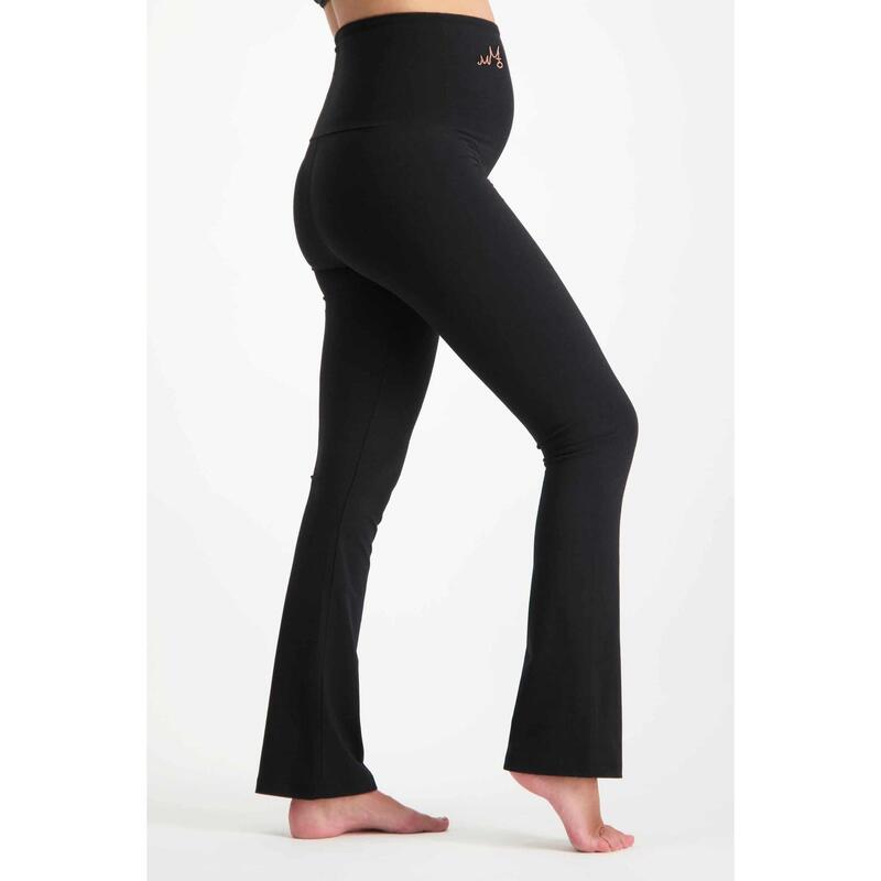 Pantalon évasé prénatal Bliss avec ceinture extrahaute - Urban Black