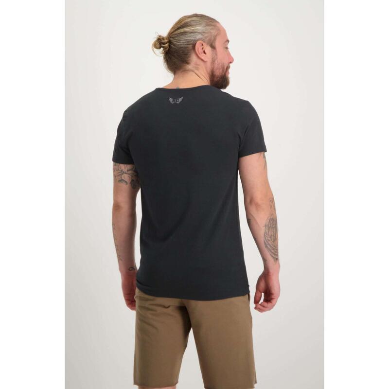 Yoga Tee Moksha - Hippe V-neck van bio katoen en bamboe  - Urban Black