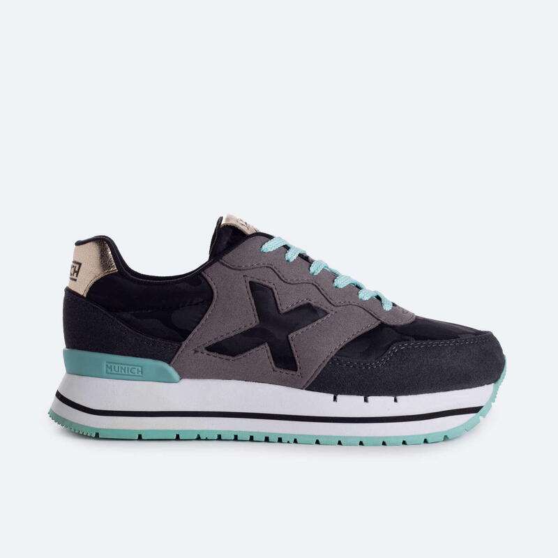 Zapatilla casual MUNICH DASH SKY mujer gris