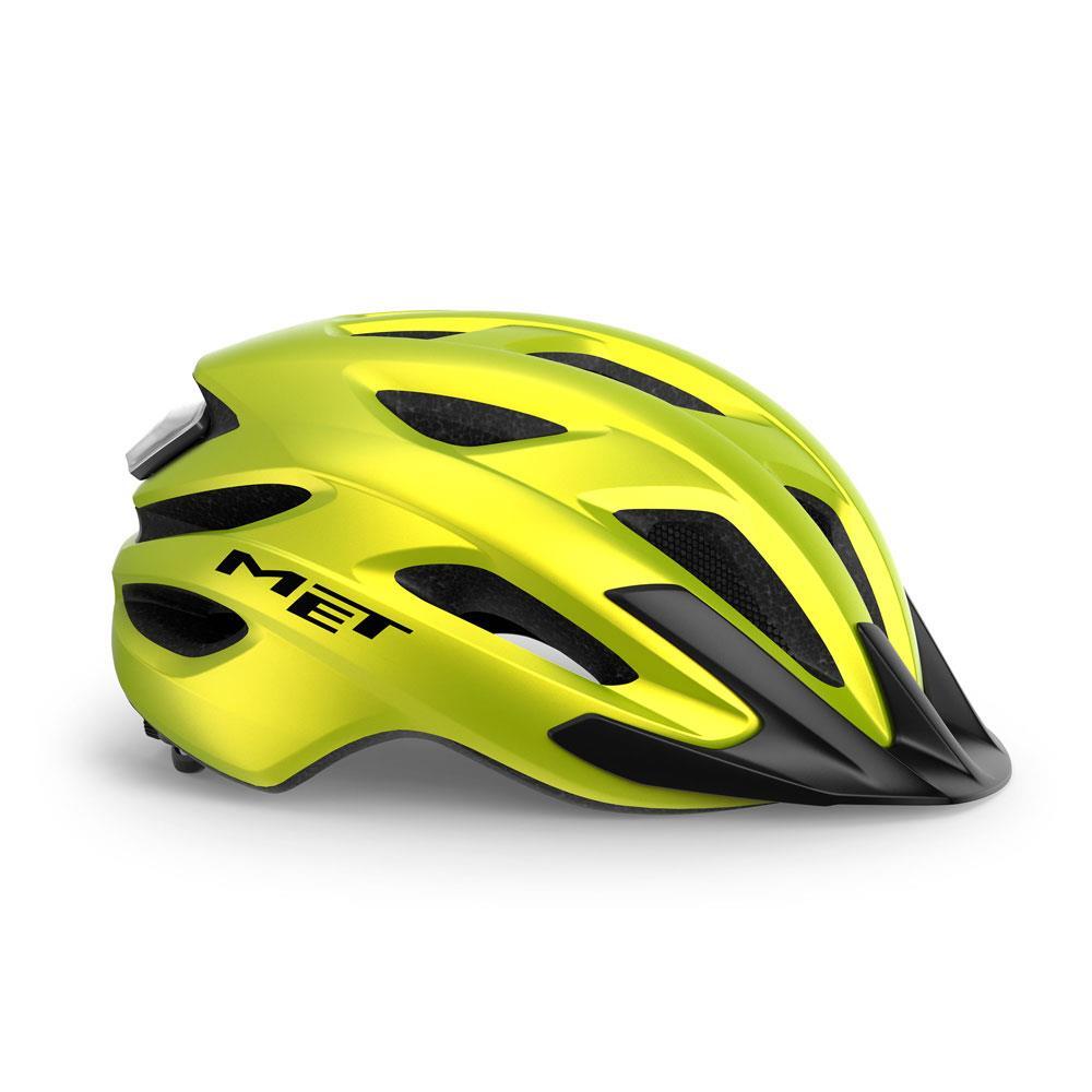 MET Crossover Allround Helmet - Lime Yellow Metallic 3/4