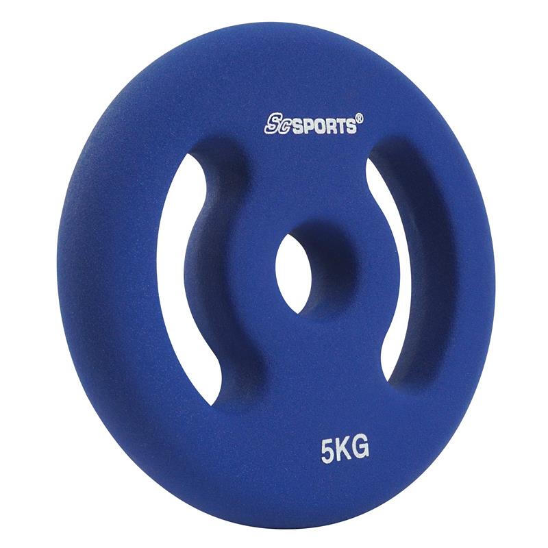 Set placi de greutate din neopren 30 si 31mm fonta 2 x 5 KG albastru