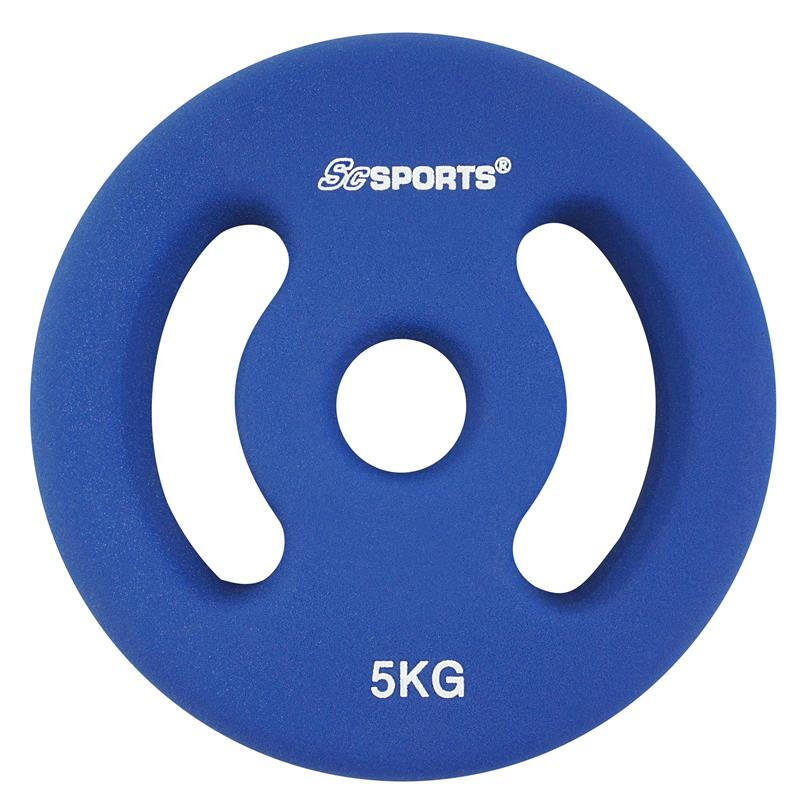 Set placi de greutate din neopren 30 si 31mm fonta 2 x 5 KG albastru