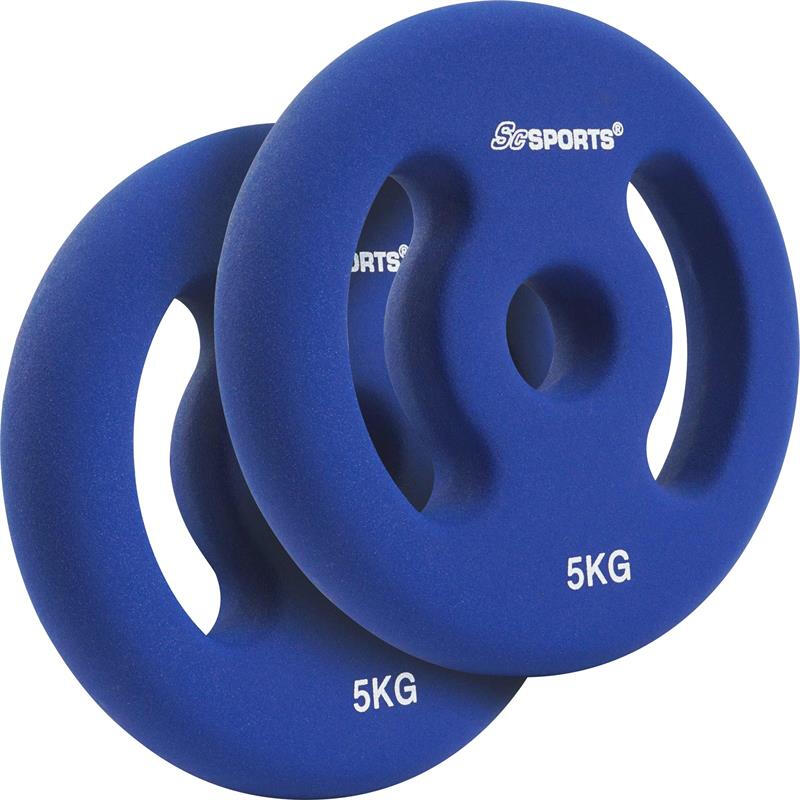 Set placi de greutate din neopren 30 si 31mm fonta 2 x 5 KG albastru